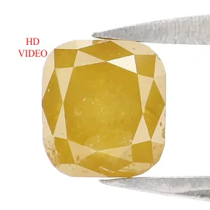 0.94 CT Natural Loose Cushion Shape Diamond Yellow Color Cushion Diamond 5.30 MM Natural Yellow Color Cushion Brilliant Cut Diamond LQ7242
