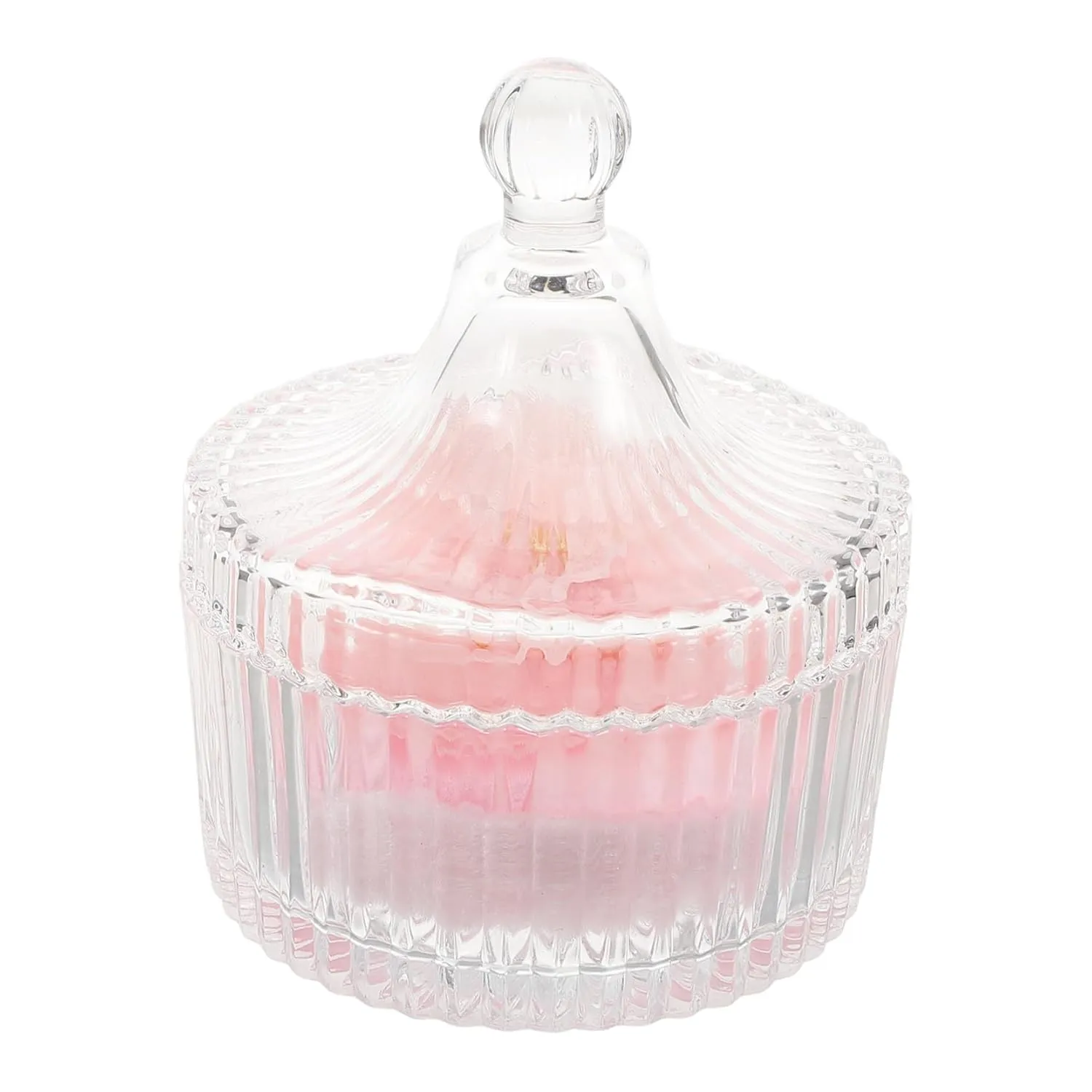 1 Set Floral Design Powder Puff with Glass Storage Container Soft Dual Sided Velvet Puff for Body Powder Travel Friendly Dustproof Jar for Makeup Care