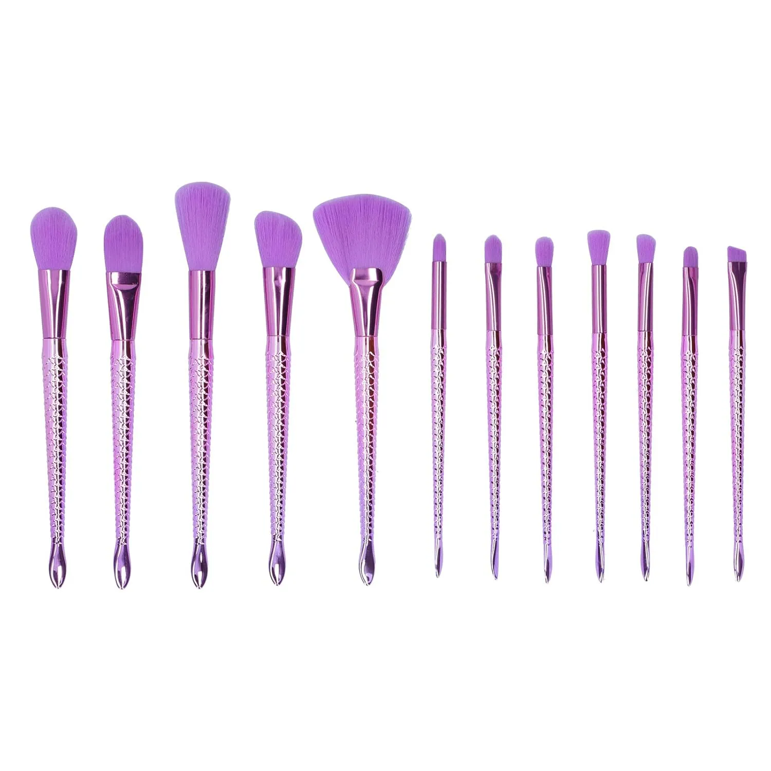 12pcs Makeup Brushes Set,Professional Face Makeup Brushes Set,Premium Synthetic Blending Face Powder Blush Concealers Eye Shadows Make Up Brushes for Women (Purple)