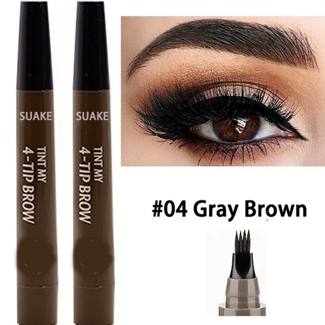 13 Colors Microblading Eyebrow Marker Pen 4 Head Liquid Eyebrow Thin Pencil Waterproof Tattoo Eye Brow Pen Smudge-proof Make Up