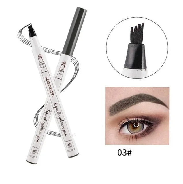 13 Colors Microblading Eyebrow Marker Pen 4 Head Liquid Eyebrow Thin Pencil Waterproof Tattoo Eye Brow Pen Smudge-proof Make Up