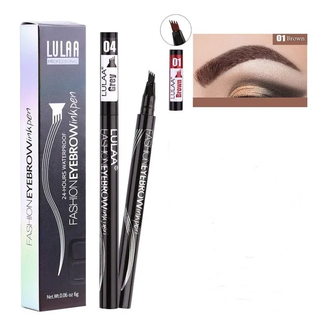 13 Colors Microblading Eyebrow Marker Pen 4 Head Liquid Eyebrow Thin Pencil Waterproof Tattoo Eye Brow Pen Smudge-proof Make Up