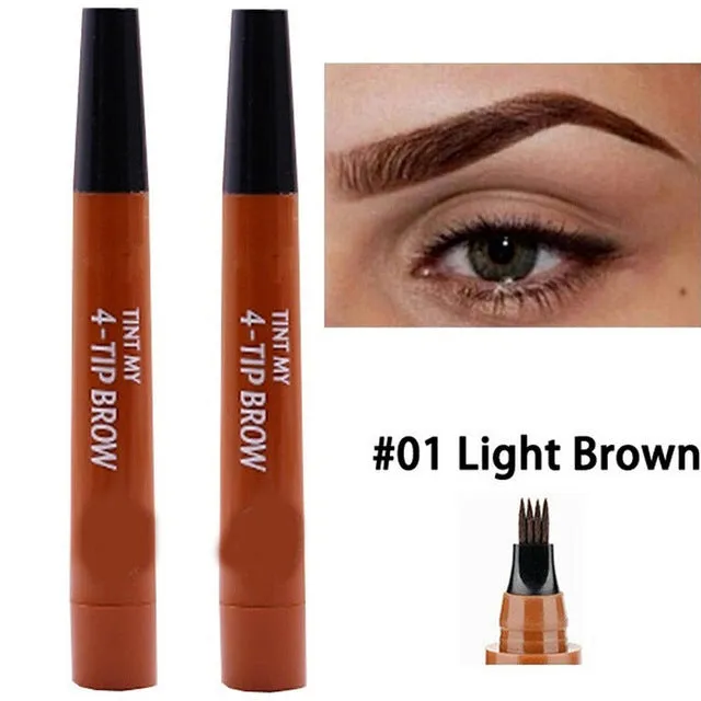 13 Colors Microblading Eyebrow Marker Pen 4 Head Liquid Eyebrow Thin Pencil Waterproof Tattoo Eye Brow Pen Smudge-proof Make Up