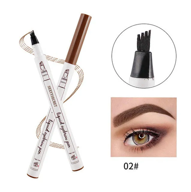 13 Colors Microblading Eyebrow Marker Pen 4 Head Liquid Eyebrow Thin Pencil Waterproof Tattoo Eye Brow Pen Smudge-proof Make Up