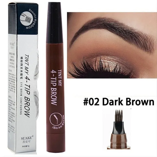 13 Colors Microblading Eyebrow Marker Pen 4 Head Liquid Eyebrow Thin Pencil Waterproof Tattoo Eye Brow Pen Smudge-proof Make Up