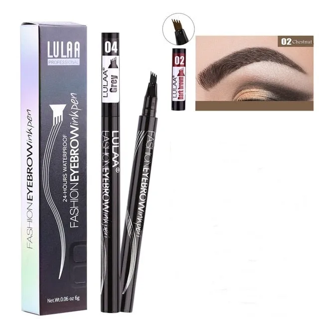 13 Colors Microblading Eyebrow Marker Pen 4 Head Liquid Eyebrow Thin Pencil Waterproof Tattoo Eye Brow Pen Smudge-proof Make Up