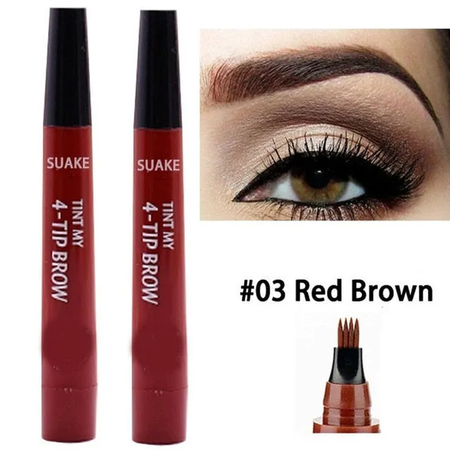 13 Colors Microblading Eyebrow Marker Pen 4 Head Liquid Eyebrow Thin Pencil Waterproof Tattoo Eye Brow Pen Smudge-proof Make Up