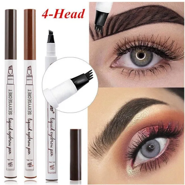 13 Colors Microblading Eyebrow Marker Pen 4 Head Liquid Eyebrow Thin Pencil Waterproof Tattoo Eye Brow Pen Smudge-proof Make Up