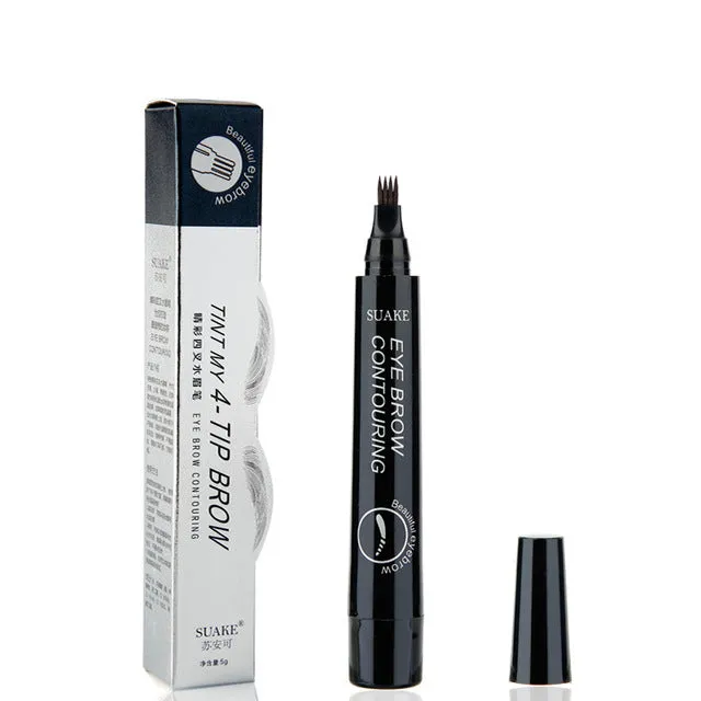 13 Colors Microblading Eyebrow Marker Pen 4 Head Liquid Eyebrow Thin Pencil Waterproof Tattoo Eye Brow Pen Smudge-proof Make Up