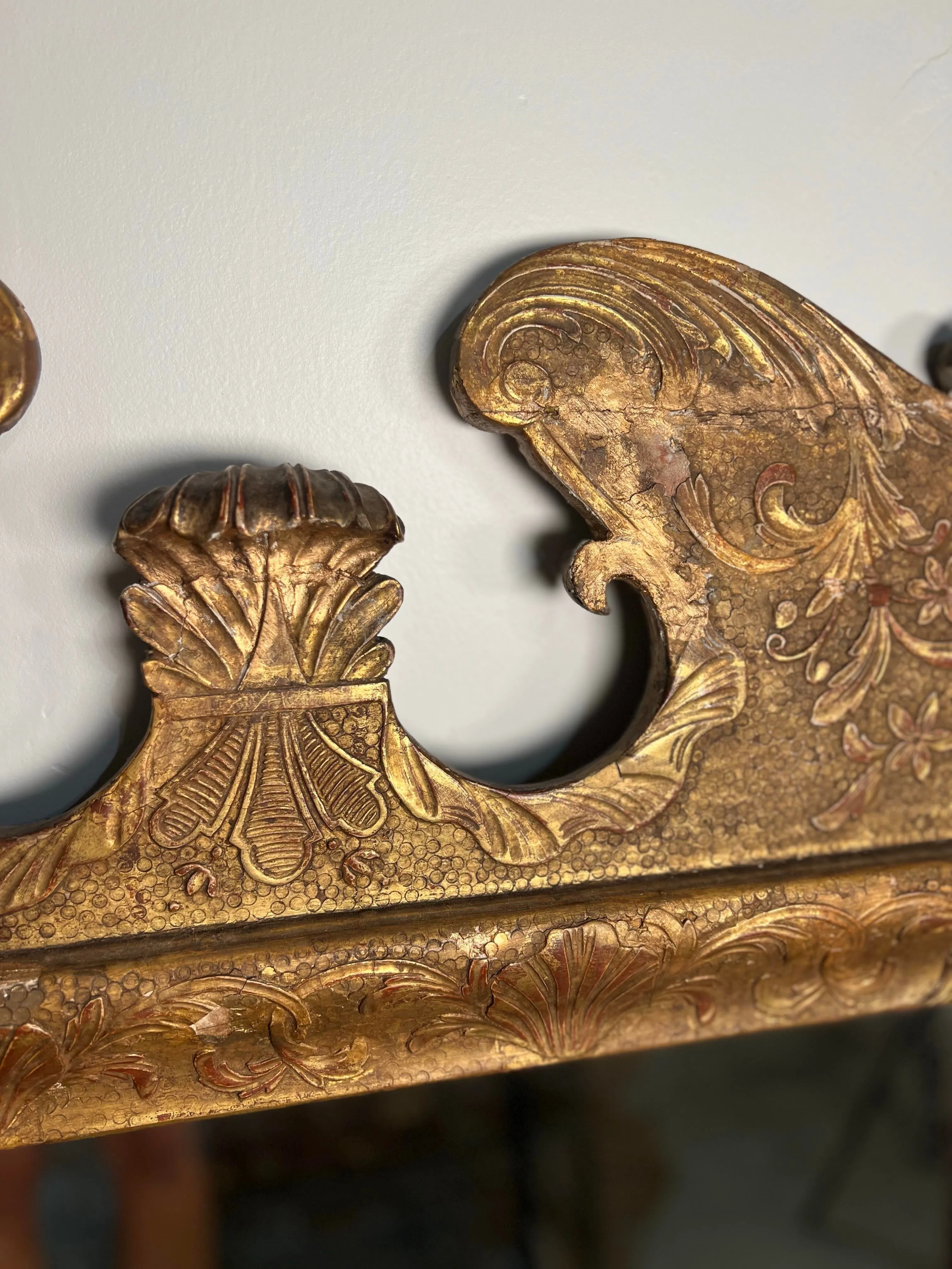 18th Century English George II Gilt Carved Mirror