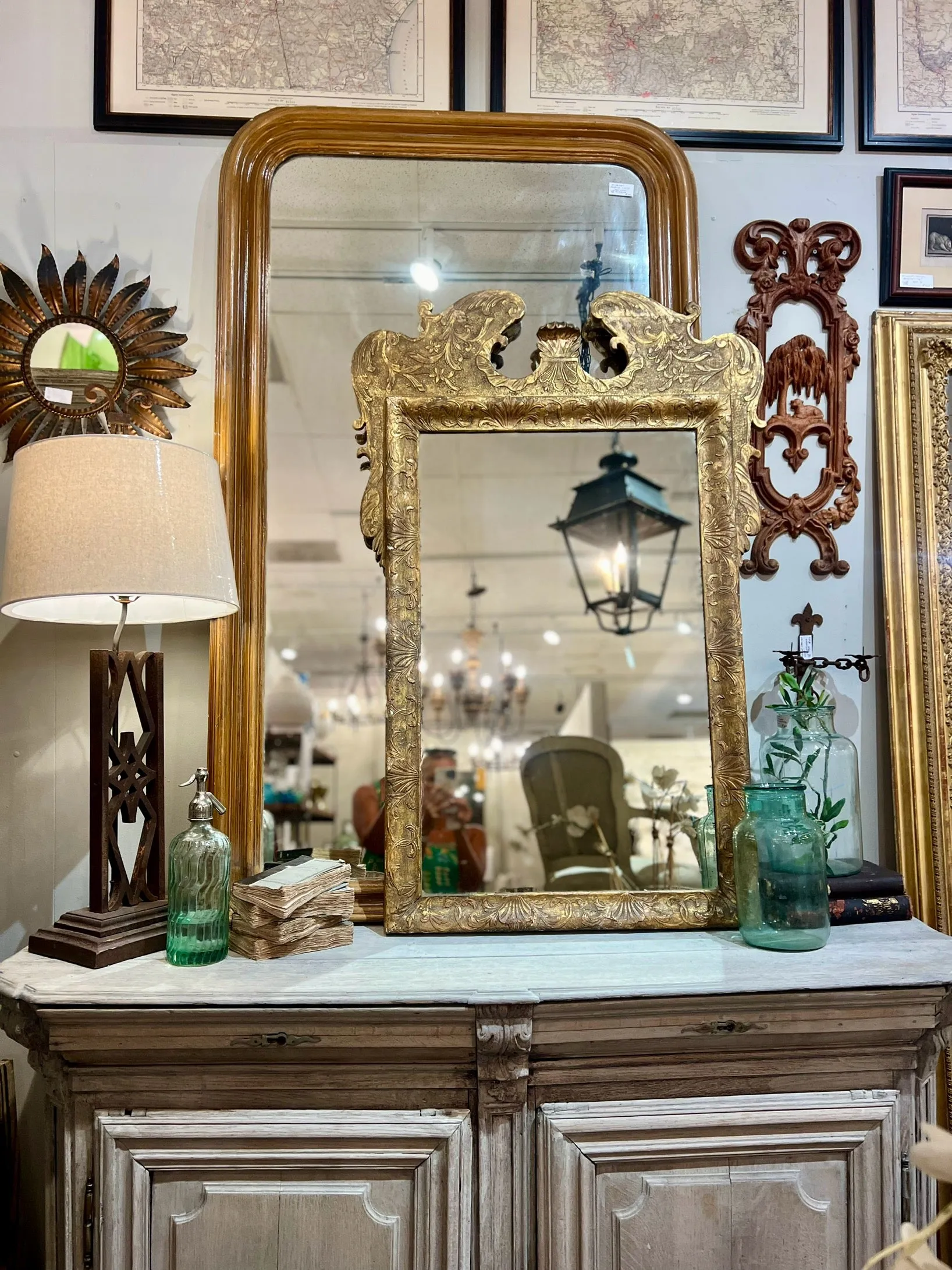 18th Century English George II Gilt Carved Mirror