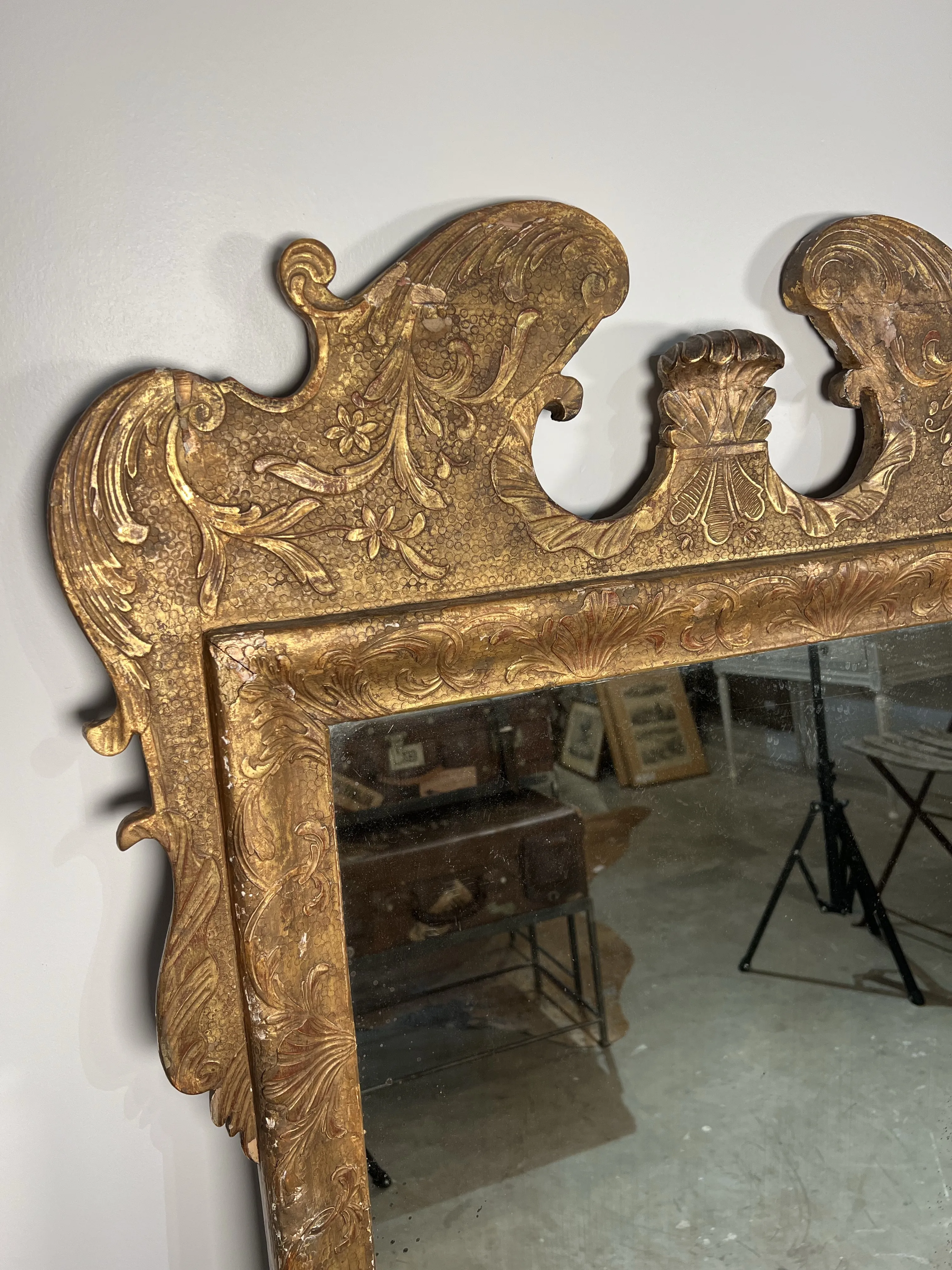 18th Century English George II Gilt Carved Mirror