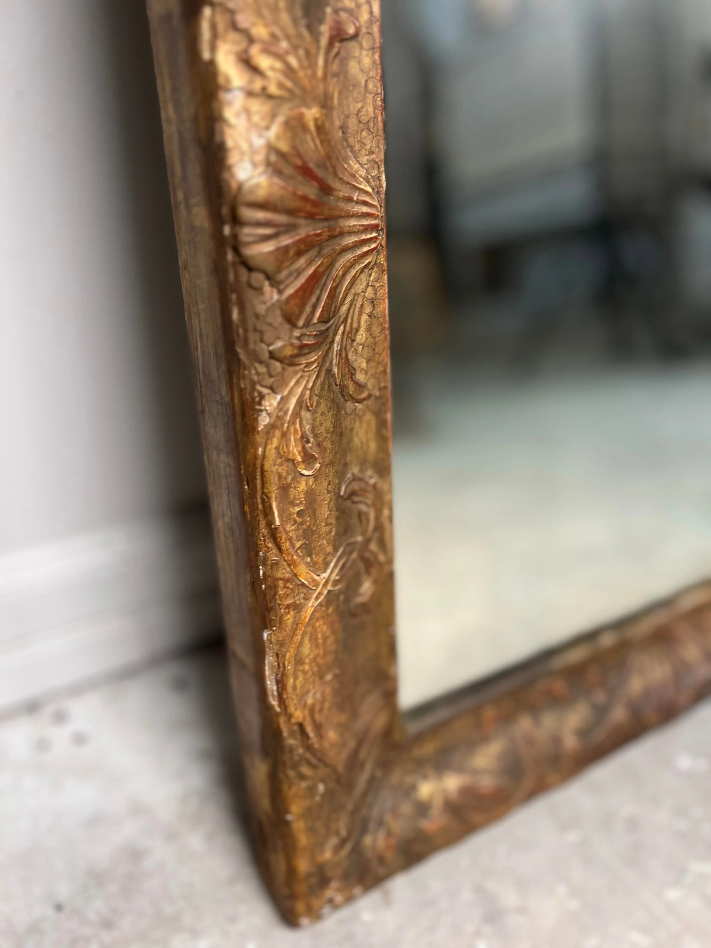 18th Century English George II Gilt Carved Mirror