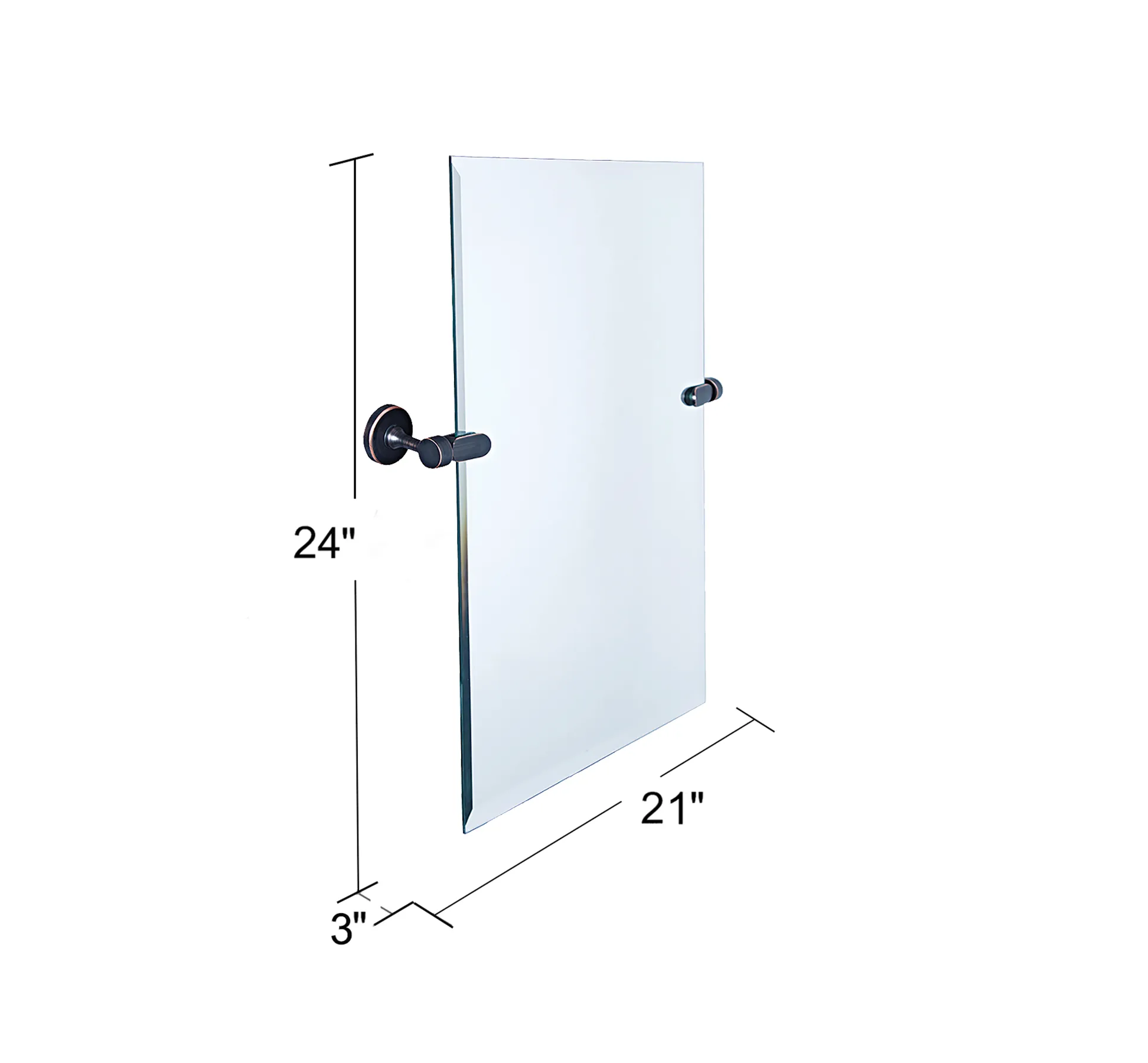 21''W x 24''H Rectangular Frameless Bathroom Tilting Mirror - Available in 3 Colors