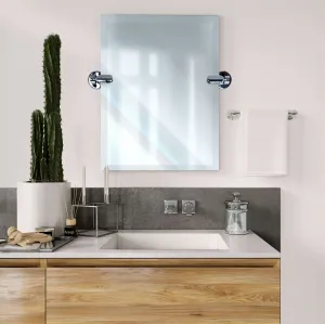 21''W x 24''H Rectangular Frameless Bathroom Tilting Mirror - Available in 3 Colors