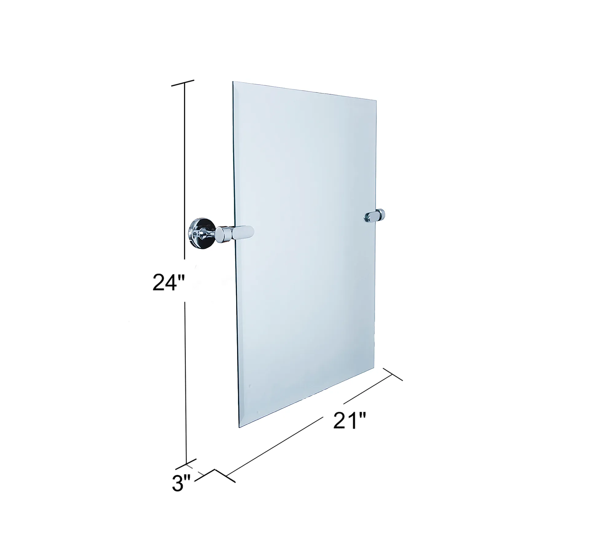 21''W x 24''H Rectangular Frameless Bathroom Tilting Mirror - Available in 3 Colors