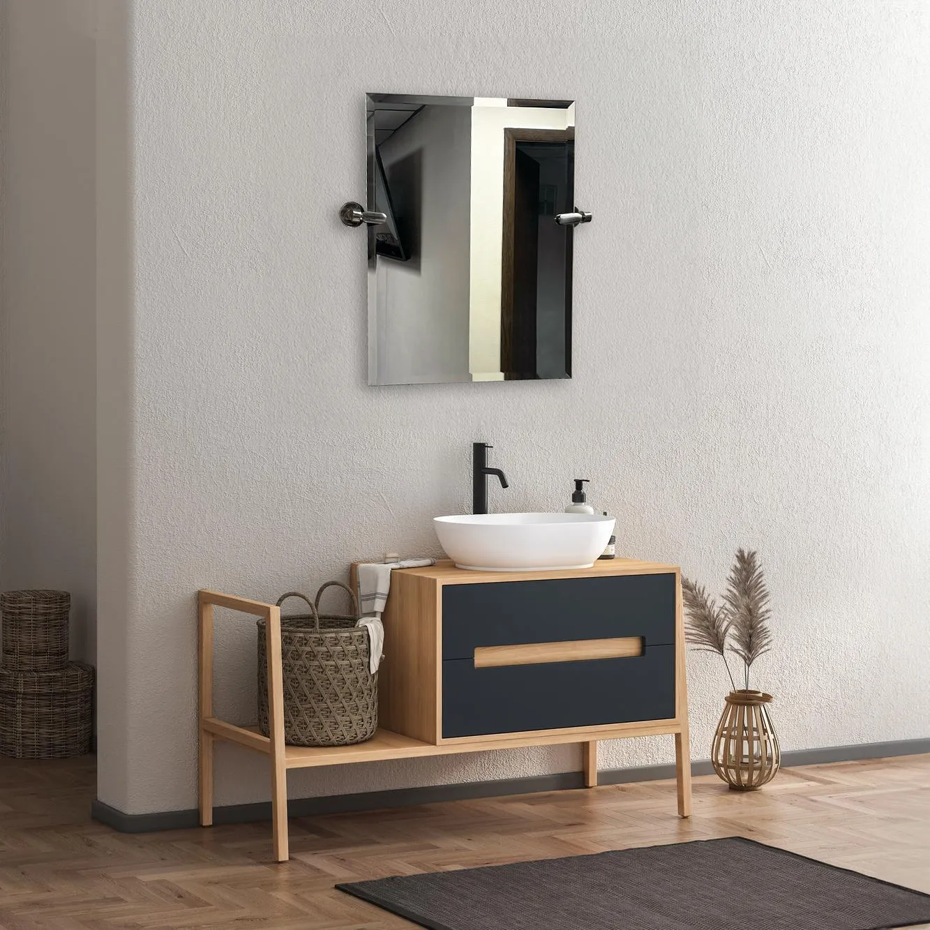 21''W x 24''H Rectangular Frameless Bathroom Tilting Mirror - Available in 3 Colors