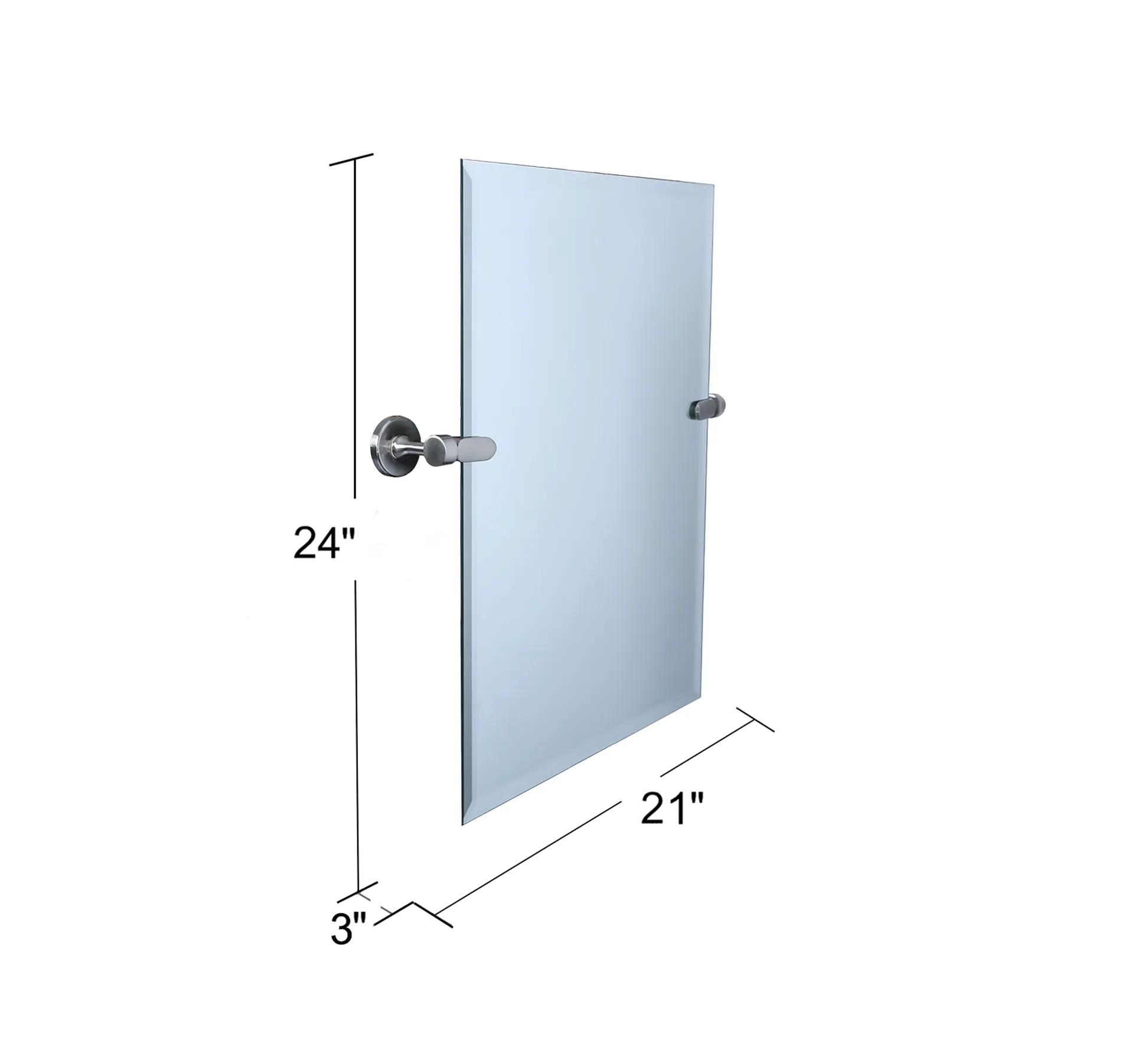 21''W x 24''H Rectangular Frameless Bathroom Tilting Mirror - Available in 3 Colors