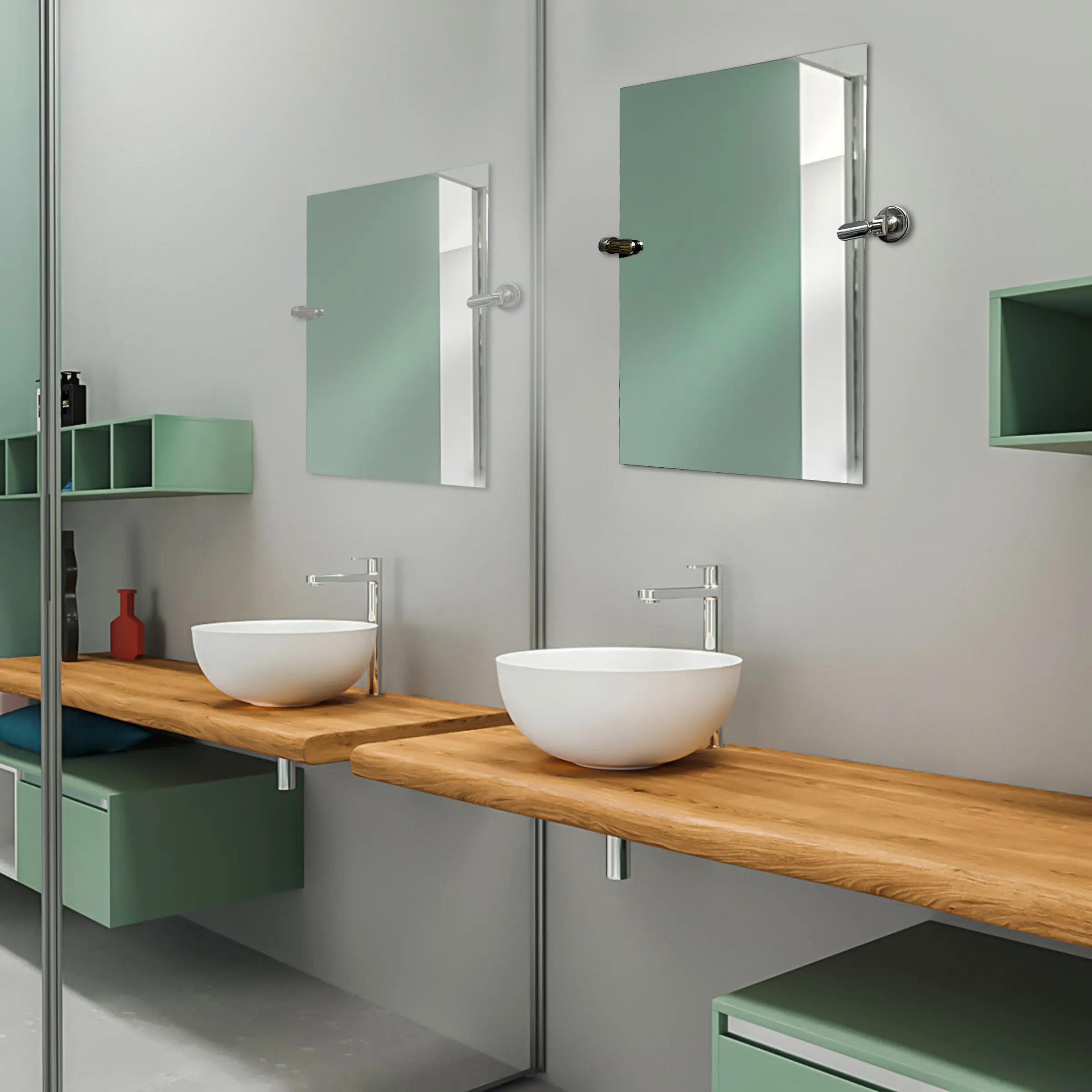 21''W x 24''H Rectangular Frameless Bathroom Tilting Mirror - Available in 3 Colors