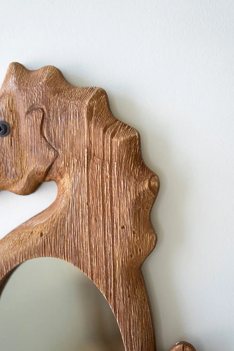 23"H Wood Framed Seahorse Mirror