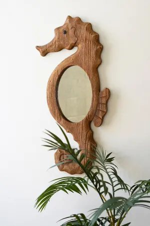 23"H Wood Framed Seahorse Mirror