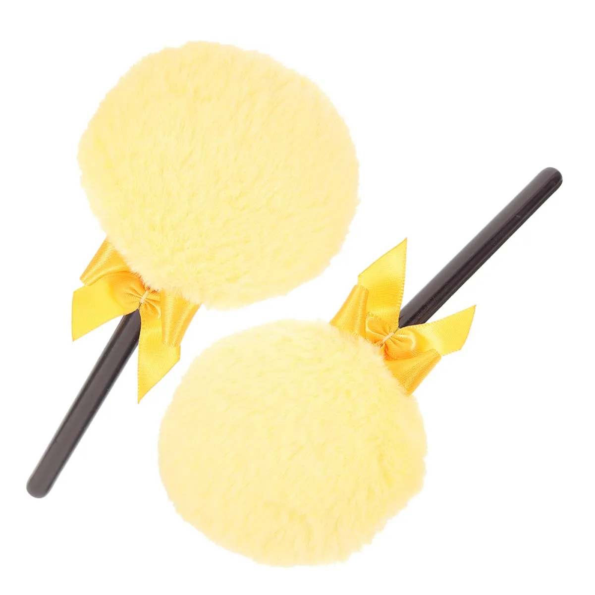 2Pcs Fluffy Powder Puff with Handle Handheld Body Powder Applicator for Smooth Application Material for Home Salon Use for Body Makeup