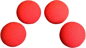 3 inch - 4 x Regular Sponge Ball - Red