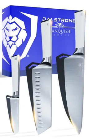 3-Piece Knife Set | White Handle | Vanquish Series | NSF Certified | Dalstrong ©
