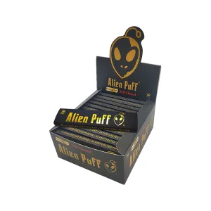33 Alien Puff Black & Gold King Size Unbleached Brown Rolling Papers   Tips ( HP103 )