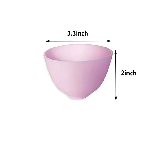 3.3 Inch Home Use Silicone Facial Mask Mixing Bowl for Facial Mask，Mud Mask and Other Skincare Products Multi colored 5 Pcs (Small)