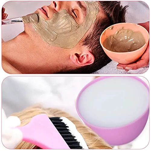 3.3 Inch Home Use Silicone Facial Mask Mixing Bowl for Facial Mask，Mud Mask and Other Skincare Products Multi colored 5 Pcs (Small)