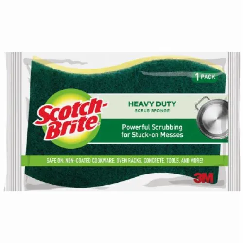 3M 425 Scotch-Brite Heavy Duty Kitchen Scrubbing Scrub Cleaning Pad Sponge - Quantity of 48