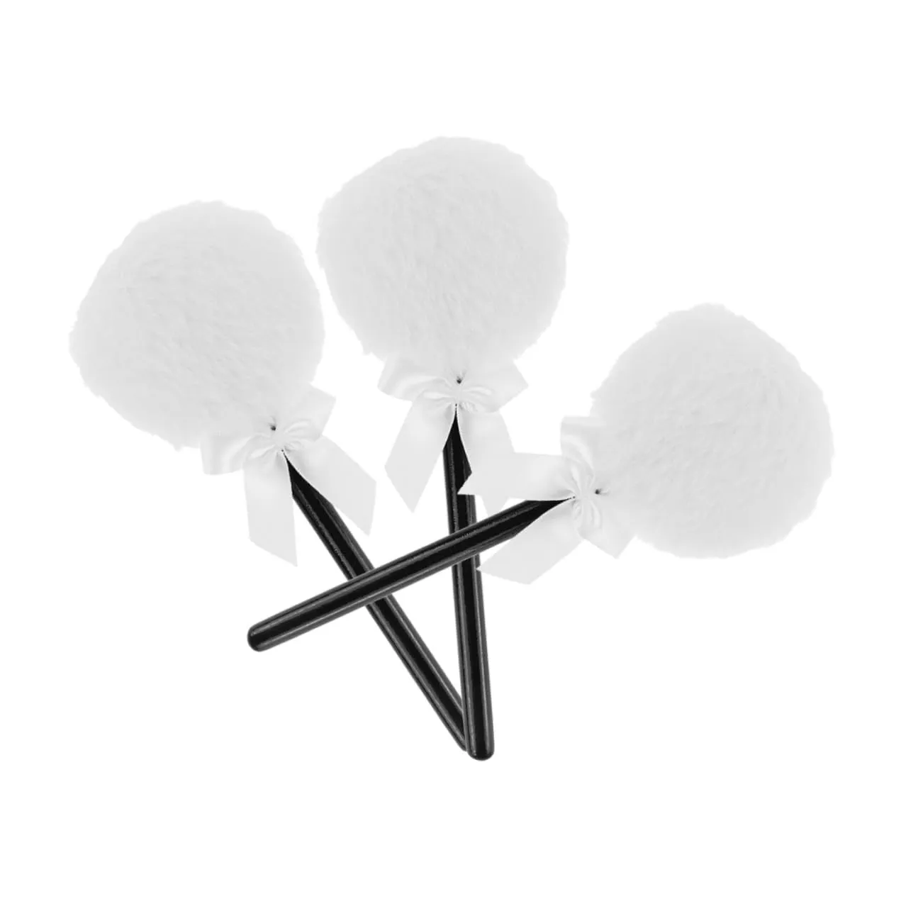3pcs Soft Body Powder Puff Luxurious Long Hair Makeup for Loose Powder Versatile Facial Care Tool for Women Easy Application and Reliable Durability