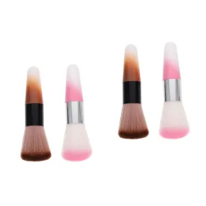 4pcs Nail Dust Brush Makeup Loose Powder Brush for Easy Application Lightweight Comfortable Grip for Home Use