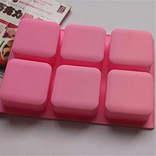 6 Cavity Square Silicone Soap Mould DIY Craft Activities Use In Home Decor  Bathrooms