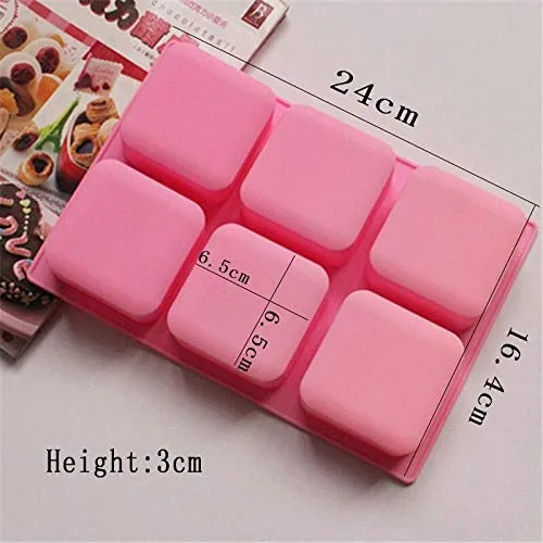 6 Cavity Square Silicone Soap Mould DIY Craft Activities Use In Home Decor  Bathrooms