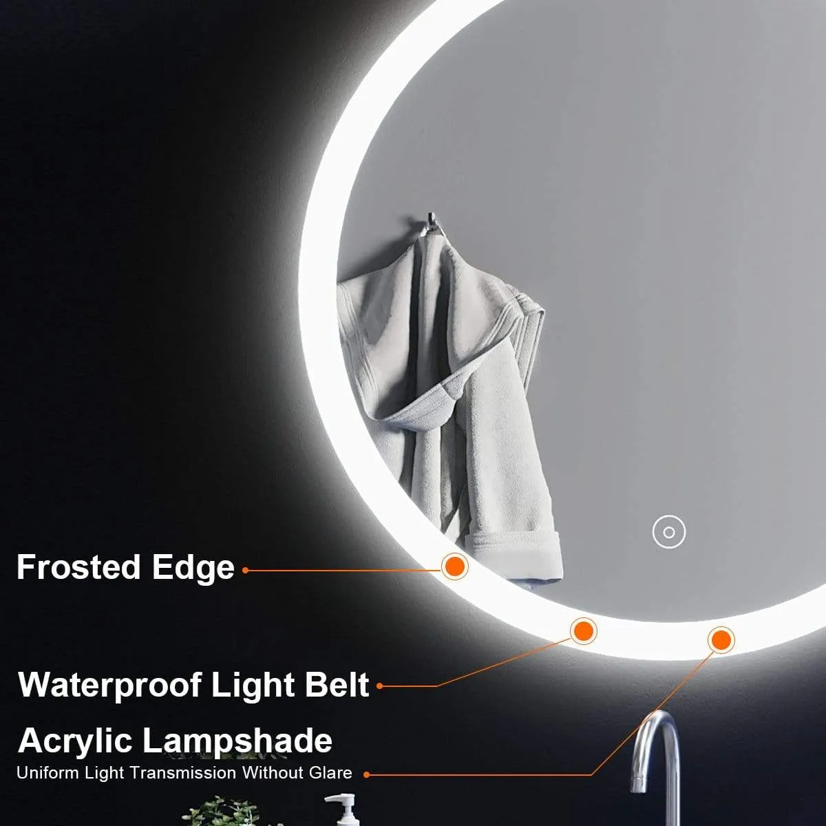 620 840mm Back&Front LED Light Bathroom Mirror