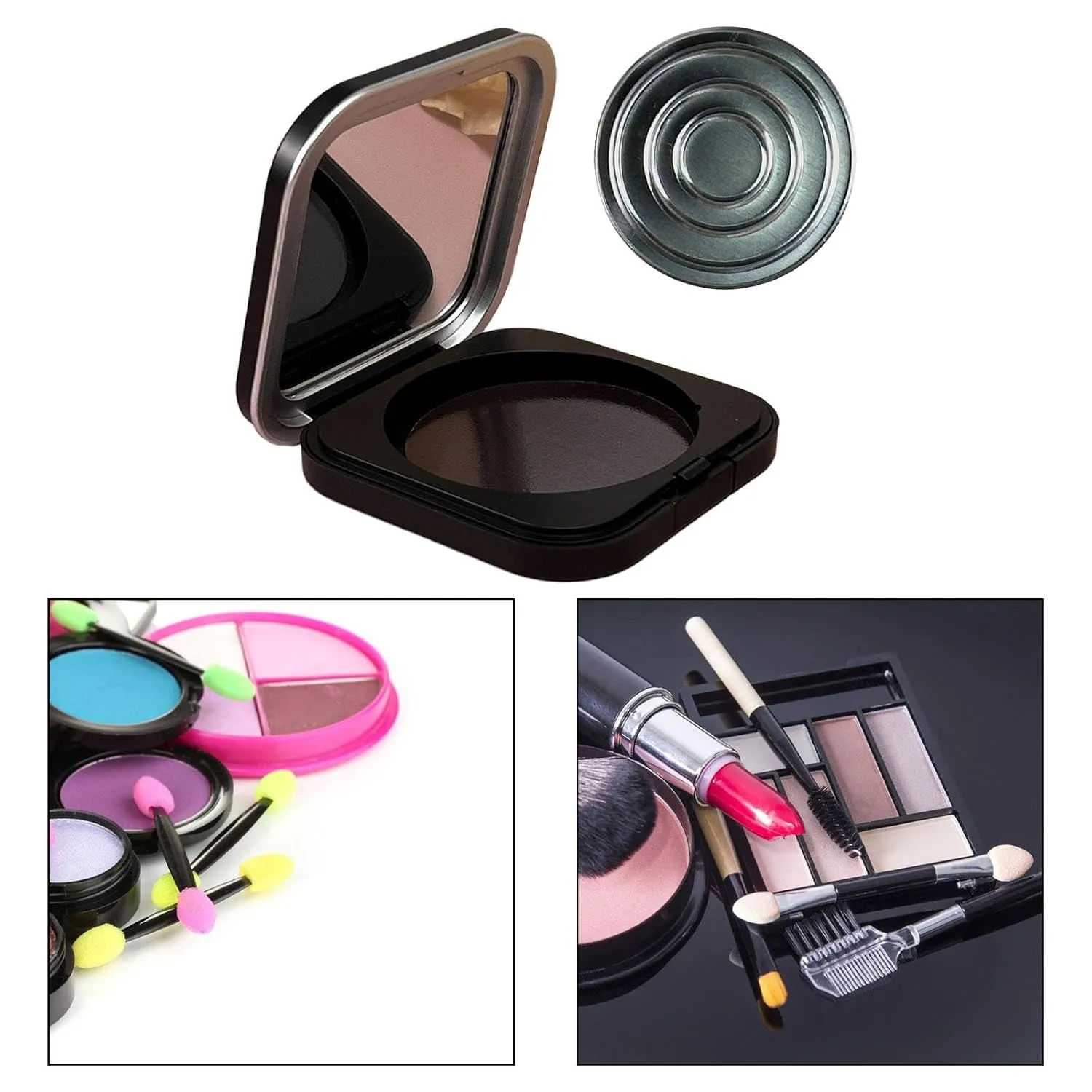 6x Empty Palette Box Makeup Powder Container Mirror Inside Compact Size