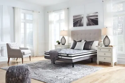 8 Inch Chime Innerspring King Mattress in a Box with Better than a Boxspring 2-Piece King Foundation