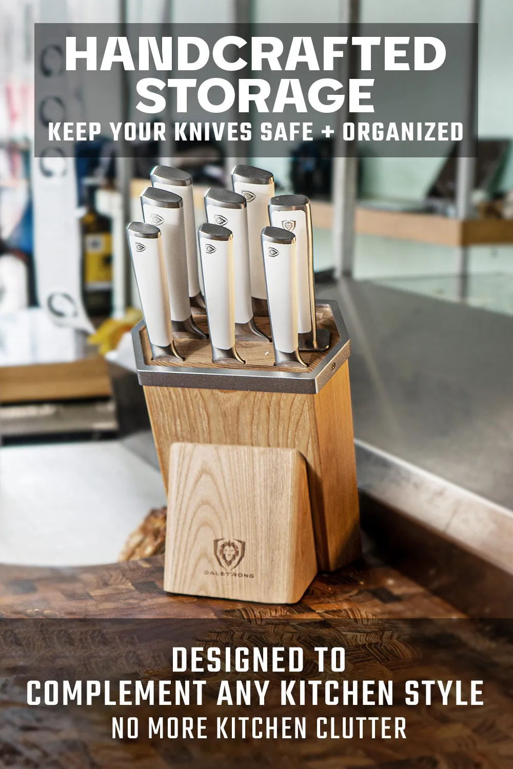 8-Piece Knife Block Set | White Handle | Vanquish Series | NSF Certified | Dalstrong ©