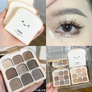 9 Color Shimmer Matte Eye Shadow Palette Gray Brown Milk Tea Eyeshadow Pallete Pigmented Glitter Diamond Makeup Palette Cosmetic