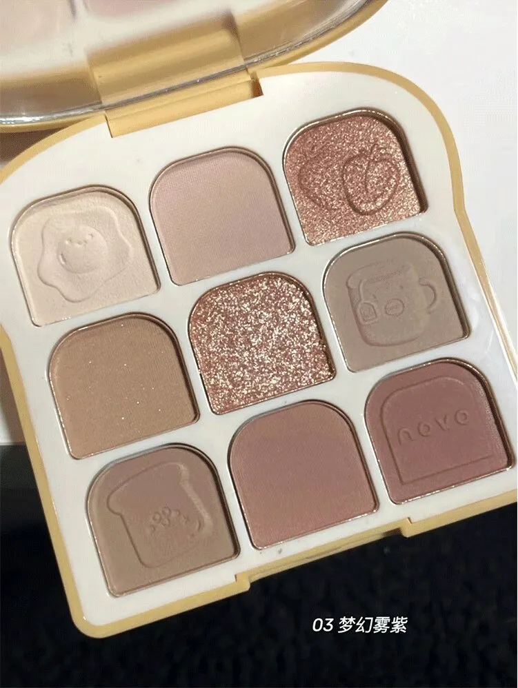 9 Color Shimmer Matte Eye Shadow Palette Gray Brown Milk Tea Eyeshadow Pallete Pigmented Glitter Diamond Makeup Palette Cosmetic