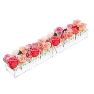 Acrylic Rectangular Flower Vase for Wedding Decoration 320S