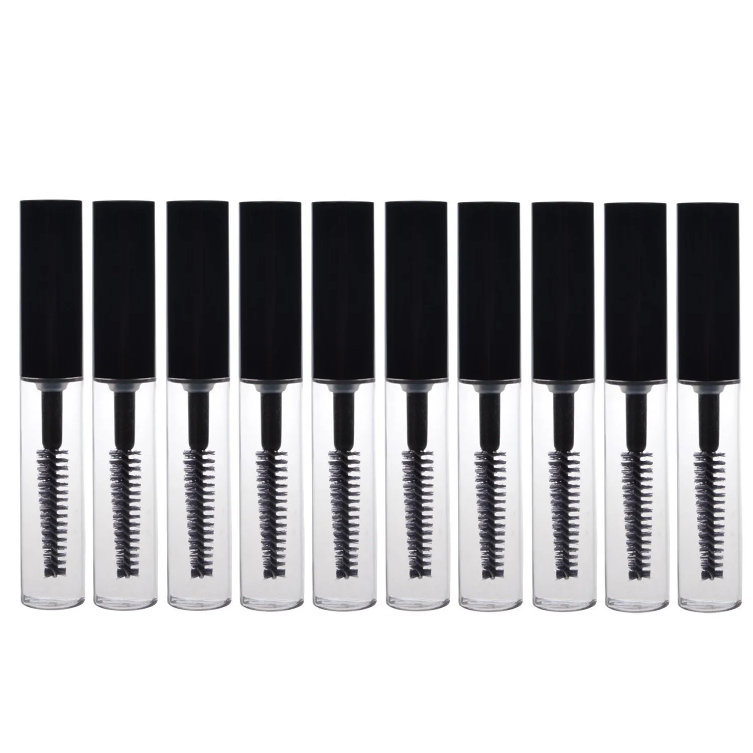 Adecco LLC AHIER 10 pcs 4ML Reusable Empty Bottle Tube Container for Eyelash Growth Oil/Mascara with Brush for Home and Travel (10p)