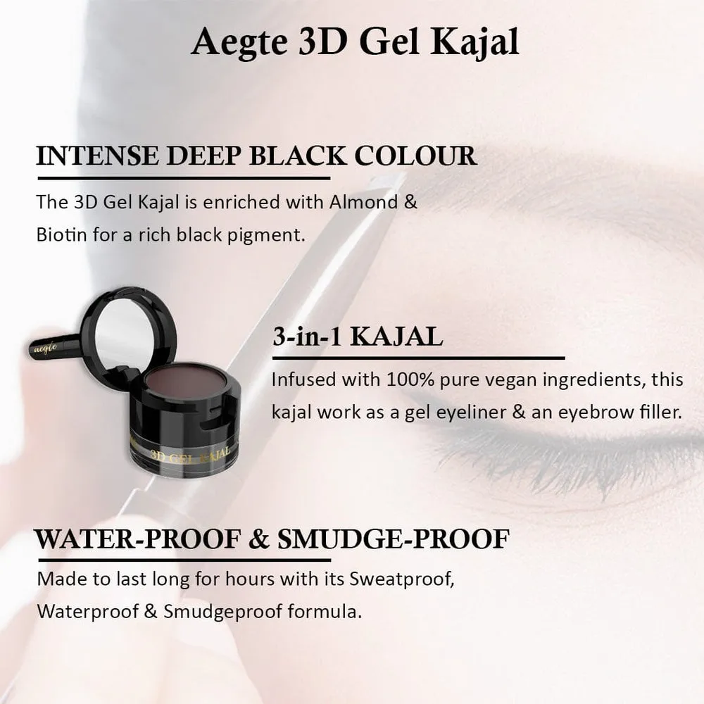 Aegte Skin Corrector DD Cream, Lip & Cheek Tint & 3D Gel Kajal