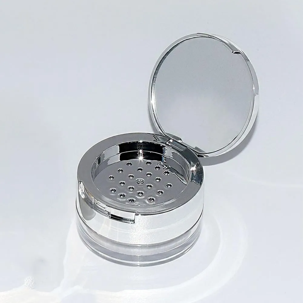 AKOAK 1 Pack Capacity 8g(0.28oz) Empty Loose Powder Container Leak-free Empty Reusable Makeup Jar Loose Powder Cartridge Compact Container DIY Makeup Cartridge with Sieve & Lid