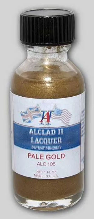 Alclad II ALC-108 Pale Gold Lacquer Paint 1oz