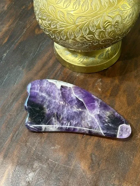 Amethyst Gua Sha Roller and Face Mask Brush Kit