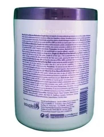Anti Frizz Reconstruction Keratin Blond Liss Deep Hair Mask  Tinting Mask 1Kg - Souple Liss