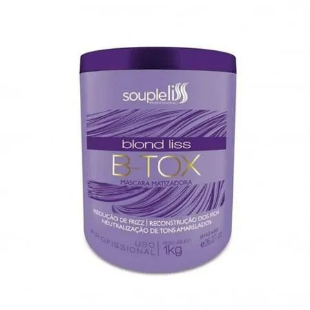 Anti Frizz Reconstruction Keratin Blond Liss Deep Hair Mask  Tinting Mask 1Kg - Souple Liss
